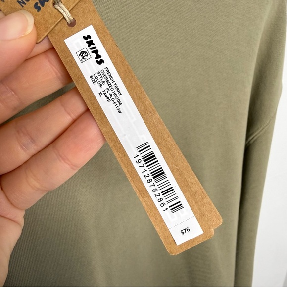 SKIMS NWT Taupe French Terry Oversized Hoodie Size XL - Picture 5 of 6